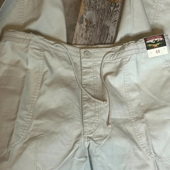 Weekender Men's Casual Life Beige 100% Cotton Drawstring Pants 40 X 34 N… - Picture 4 of 8